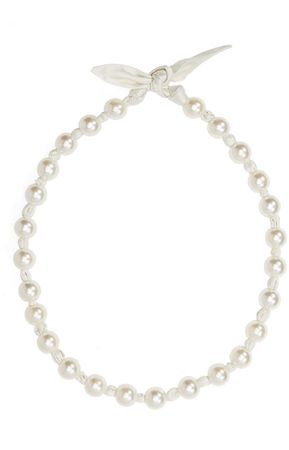 Imitation Pearl Scarf Necklace