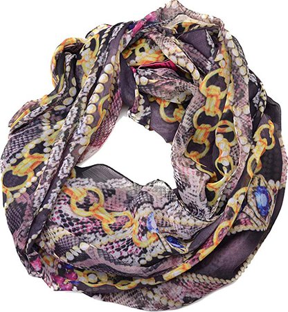 Betsey Johnson Womens Oblong Digital Pearls Scarf Multi O/s at Amazon Women’s Clothing store: