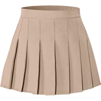 Amazon.com: Joe Wenko Girls Khaki School Skirt, High Waist School Uniform Short Khaki Pleated Skirt for Girls 8-9 Years : Clothing, Shoes & Jewelry