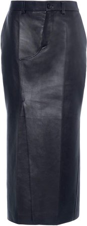Marni Fitted Leather Midi Skirt Size: 38