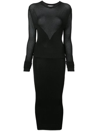 Black Fleur Du Mal Long Sleeve Knit Dress | Farfetch.com