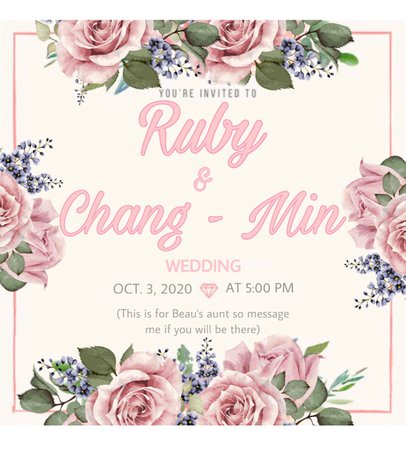 DI-VERSE (Beau’s Aunt) Ruby & Chang Min Wedding Invitation