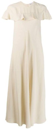 short-sleeve flared maxi dress