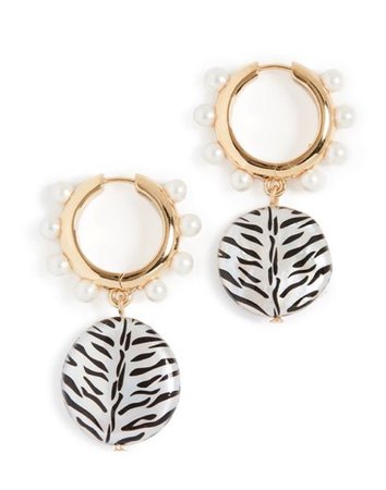 baublebar zebra huggie drop earrings