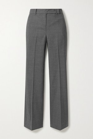 Wool-blend Straight-leg Pants - Gray
