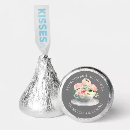 Pink Peony Tea Cup Bridal Shower Hershey®'s Kisses Hershey®'s Kisses® | Zazzle