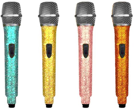 Mint, Yellow, Peach, and Orange bedazzled microphone by Heavenscent