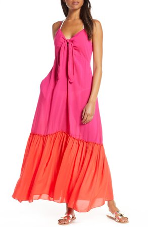 Elan Colorblock Cover-Up Maxi Dress | Nordstrom
