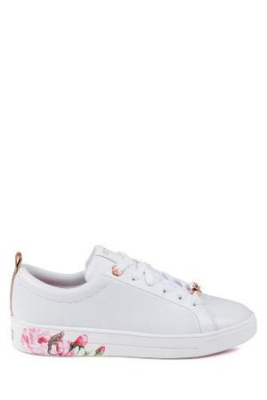 Buy Ted Baker White Leather Luocil Floral Sole Print Sneaker from Next France