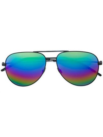 Saint Laurent Eyewear black mirrored aviator sunglasses