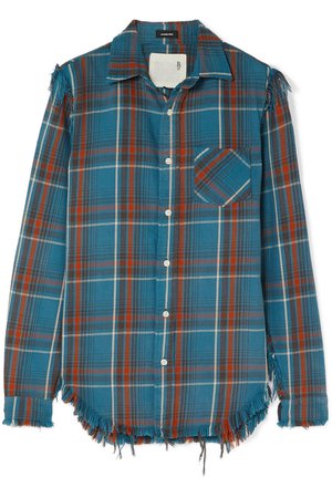 R13 | Boy distressed checked cotton-flannel shirt | NET-A-PORTER.COM