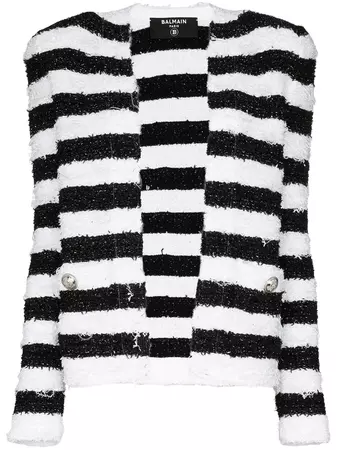 Balmain Striped Tweed Jacket - Farfetch
