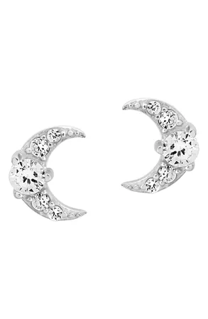 Sterling Forever Crescent Moon Stud Earrings | Nordstrom