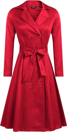 Amazon.com: Zeagoo Women's Trench Coats Double-Breasted Long Coat with Belt : Clothing, Shoes & Jewelry