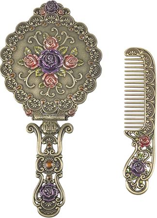 mirror rose vintage comb
