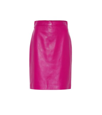 Gucci Pink Leather Pencil Skirt