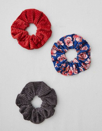 AEO Corduroy Floral Scrunchie Pack, Multi | American Eagle Outfitters