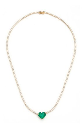 Hepburn Heart-Shaped Emerald Necklace by Anita Ko | Moda Operandi