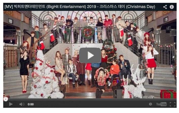 BigHit Entertainment Family ‘Christmas Day’ M/V