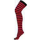 HDE Women's Plus Size Striped Stockings Thigh High Over the Knee OTK Sheer Nylons (Red Black Stripes) at Amazon Women’s Clothing store: