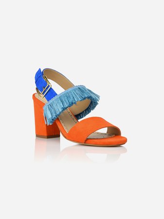 Blue and Orange Fringe Sandals | JJ Heitor - English Online Store - Clothing & Fashion Designers