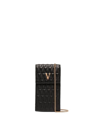 Versace Virtus quilted phone pouch black DP8H670VDNATR8S - Farfetch