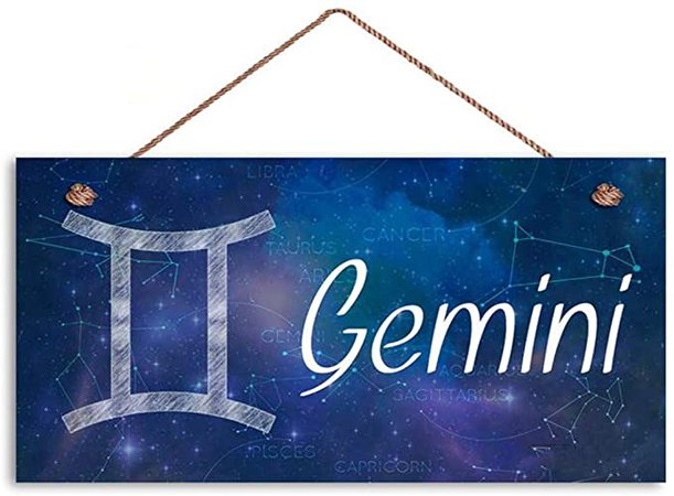 Amazon.com: INNAPER Gemini Sign, Zodiac Sign, Constellation Wall Art, Galaxy Style, 5" x 10" Sign, Housewarming Gift, Party Gift, Signs（W7039）: Posters & Prints