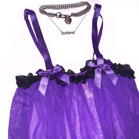 Y2k VS semi sheer purple lace lingerie... - Depop