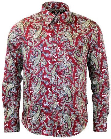 TROJAN RECORDS 60s Psychedelic Paisley Mod Shirt M