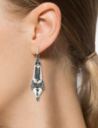 Alexis Bittar Crystal Encrusted Crystal Shield Quartz Earrings