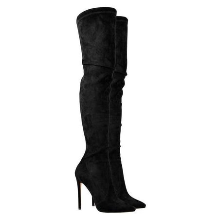 Black Suede high knee boots
