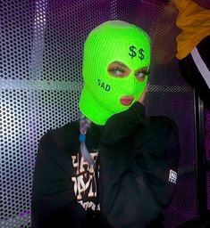 neon green ski mask