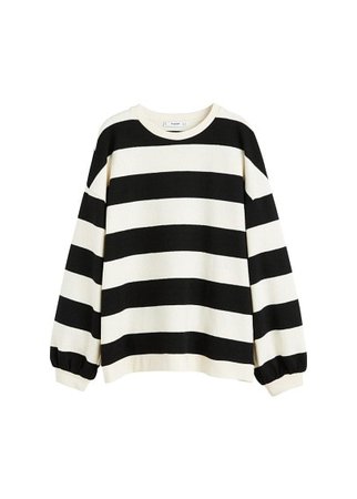 MANGO Striped cotton-blend sweatshirt