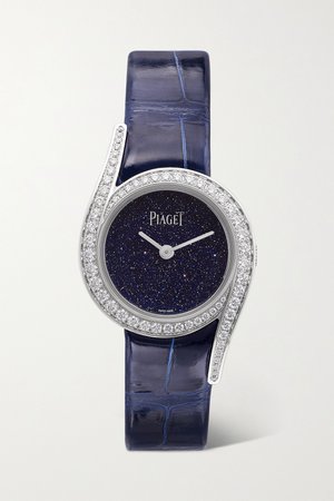 White gold Limelight Gala Limited Edition 26mm 18-karat white gold, alligator and diamond watch | Piaget | NET-A-PORTER