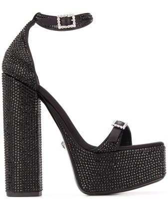 Versace Crystal Embellished 155mmm Sandals - Farfetch