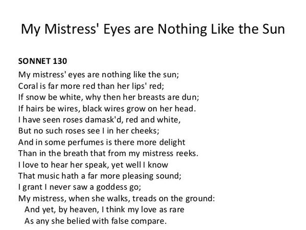 shakespeare sonnet my lovers eyes - Google Search
