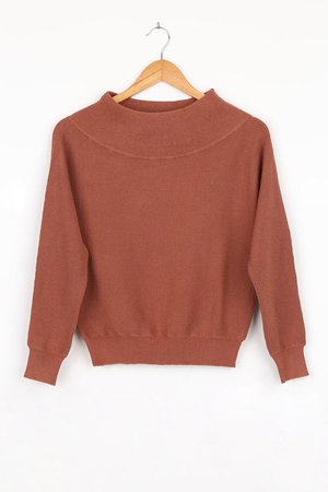 Brown Sweater - Off-the-Shoulder Sweater - Dolman Sleeve Top - Lulus