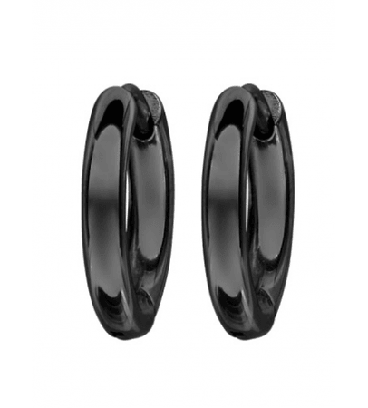 Simple Black Hoop Earrings