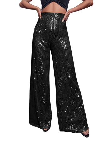 black sparkle pants