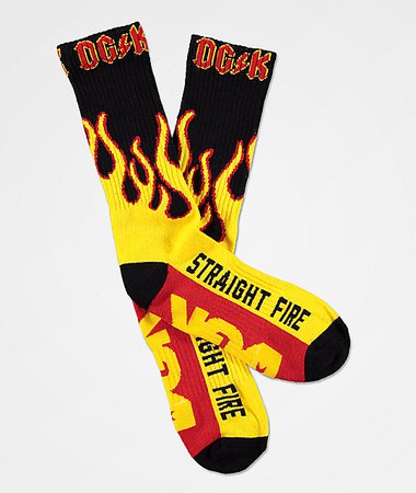 DGK Straight Fire Crew Socks | Zumiez