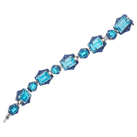 Goshwara Emerald Blue Topaz and Sapphire Bracelet