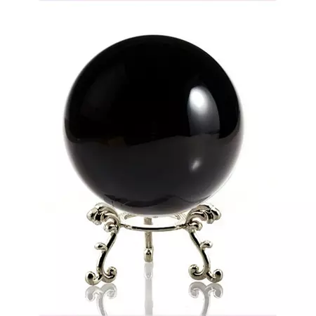 Amlong | Black Crystal Ball  with Silver Stand - Walmart.com