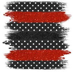 red, black, polka dots