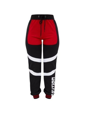 Red, black, & white pants