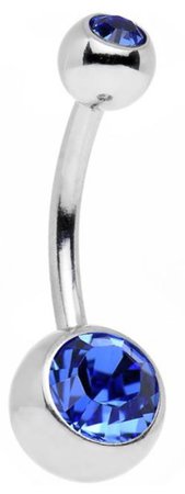 blue/silver belly ring