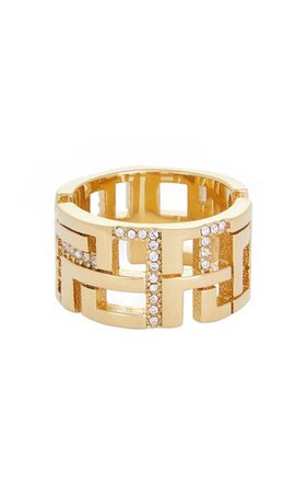 Crystal-Embellished Gold-Tone Ring by Versace | Moda Operandi