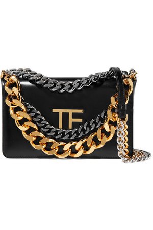 TOM FORD | Triple Chain embellished leather shoulder bag | NET-A-PORTER.COM
