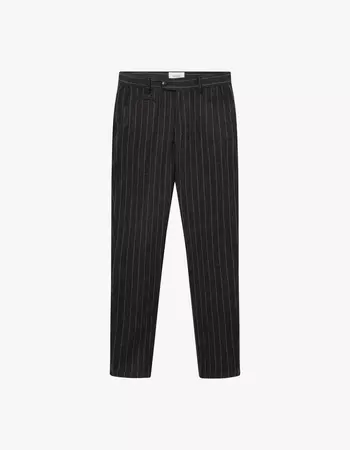 Como Pinstripe Suit Pants - Dark Grey Melange