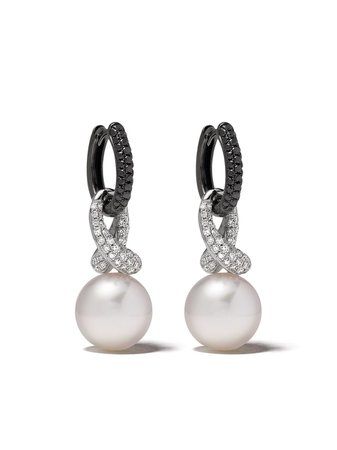 Yoko London 18kt White Gold Twilight South Sea Pearl And Diamond Earrings | Farfetch.com