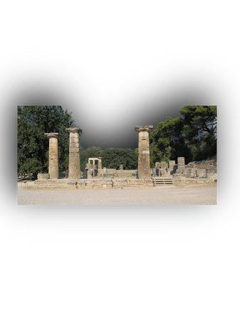 Temple of Hera Olympia ancient Greece Greek mythology travel background